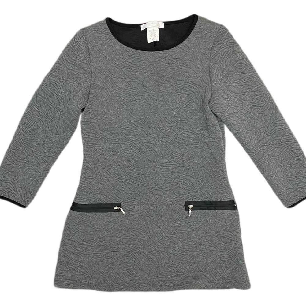 PAPILLON BLANC Tunic Quilted Embossed Textured Top
